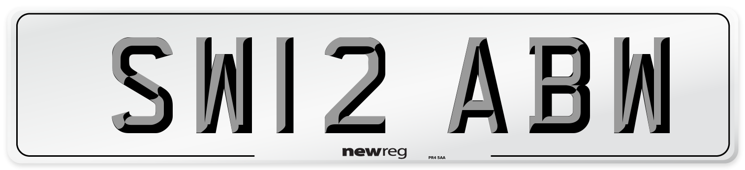 SW12 ABW Number Plate from New Reg